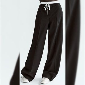 Zara Satin Effect Waistband Pants, Size Small